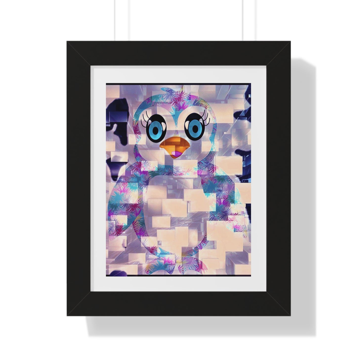 Penguinies Block Art Framed Vertical Poster