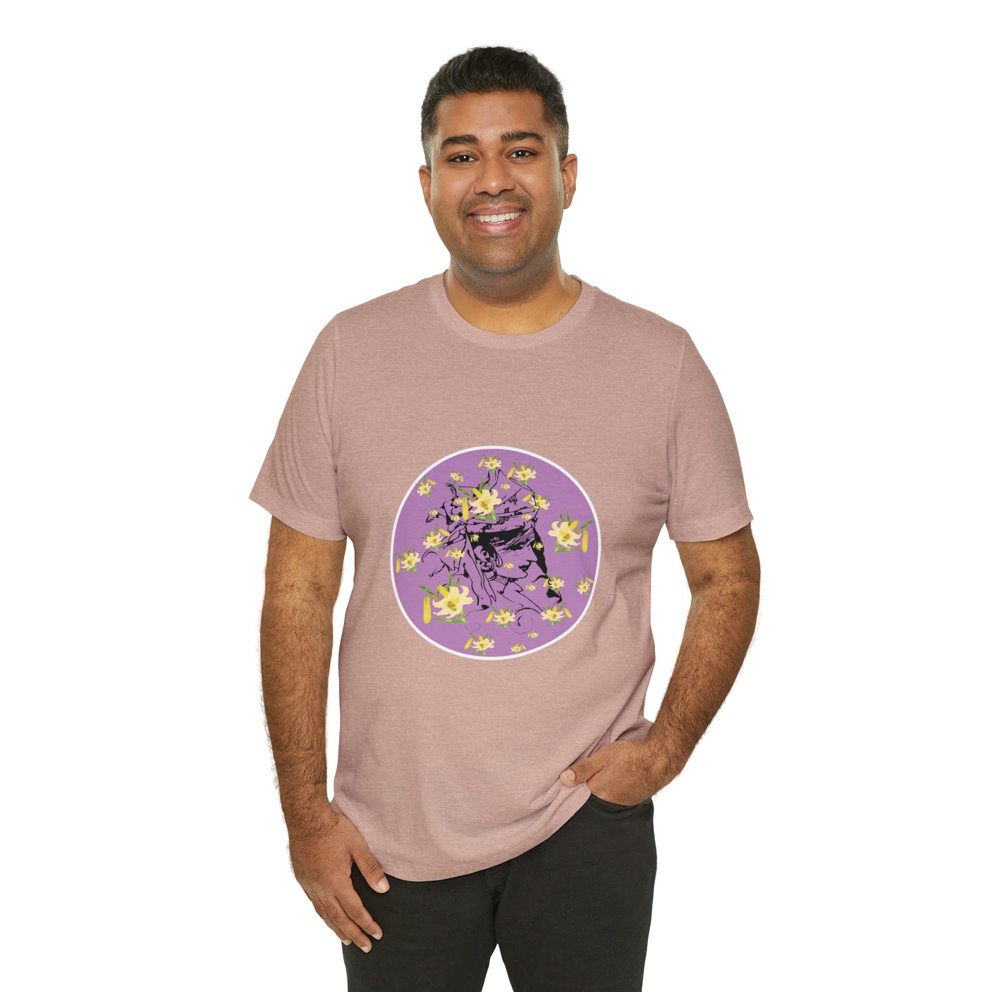 Purple Daffodil Woman Art Unisex Jersey Short Sleeve Tee