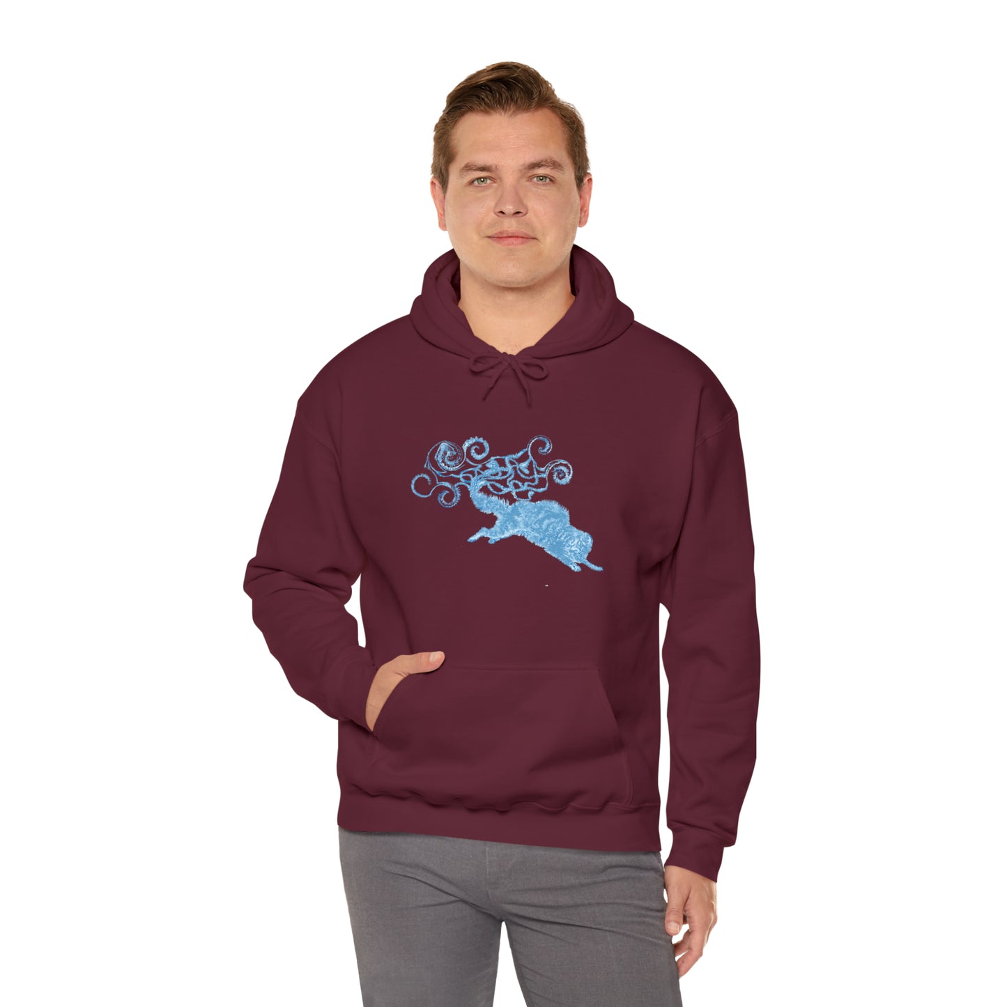 Blue Cat's Tail Art Unisex Heavy Blend™ Hooded Sweatshirt