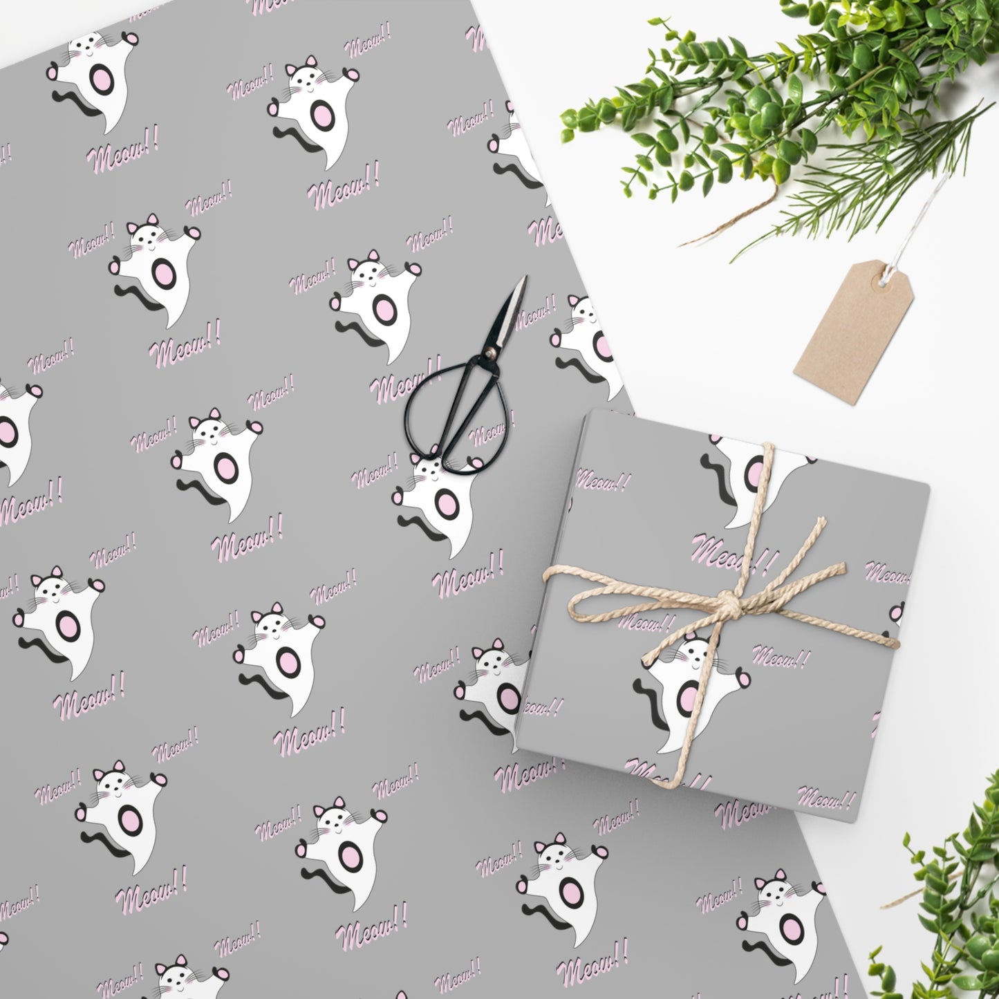 Meow!! Cat Ghost Wrapping Paper