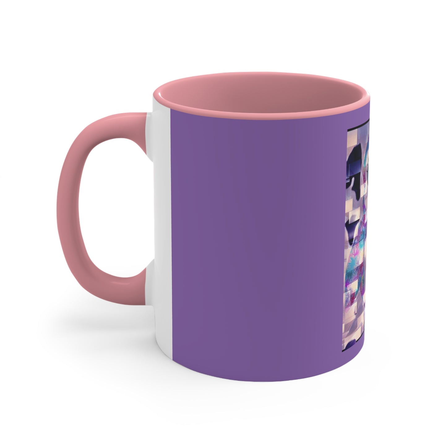 The Penguinies Block Art Purple Accent Coffee Mug, 11oz