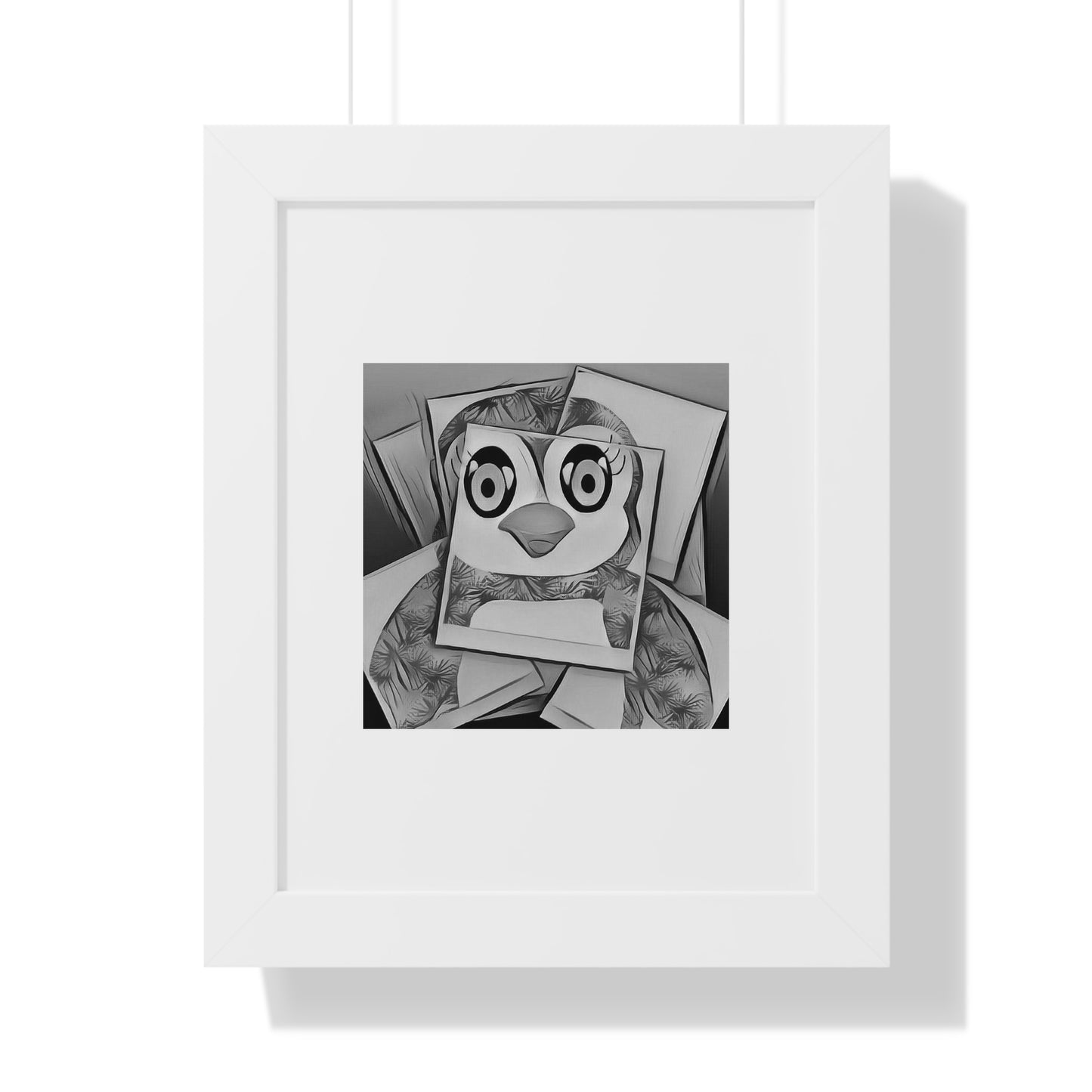 The Penguinies Photogprah Black & White Art Framed Vertical Poster