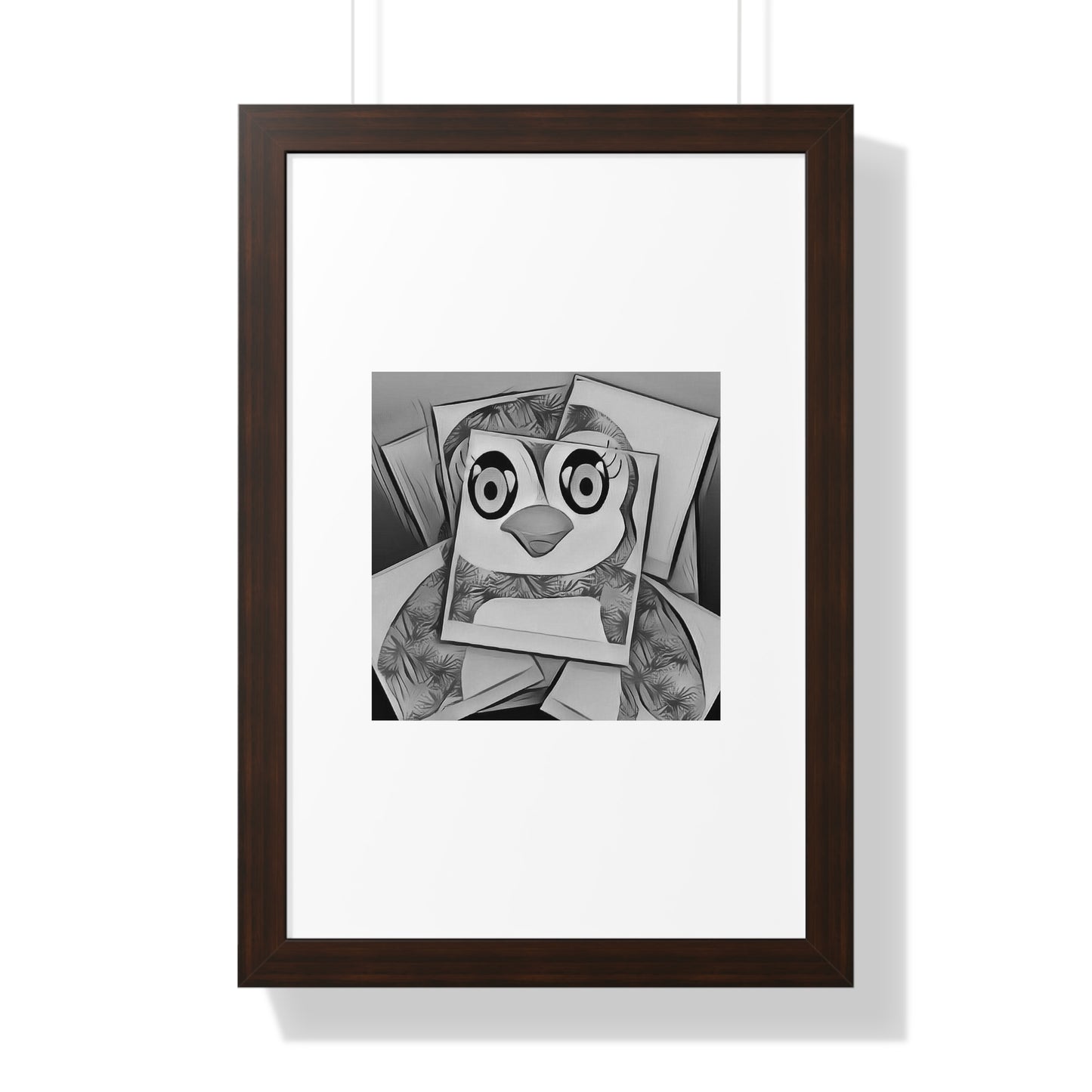 The Penguinies Photogprah Black & White Art Framed Vertical Poster