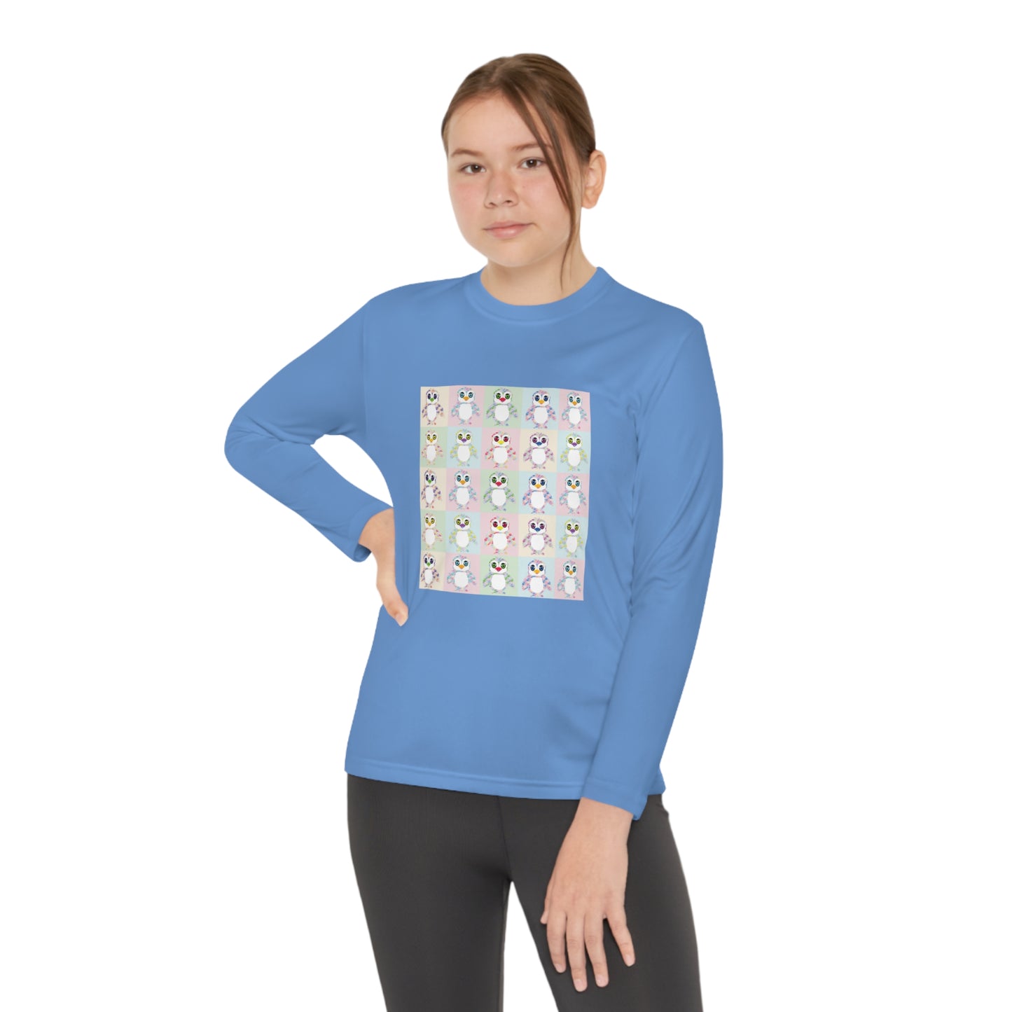 The Penguinies Pop Art Youth Long Sleeve Competitor Tee