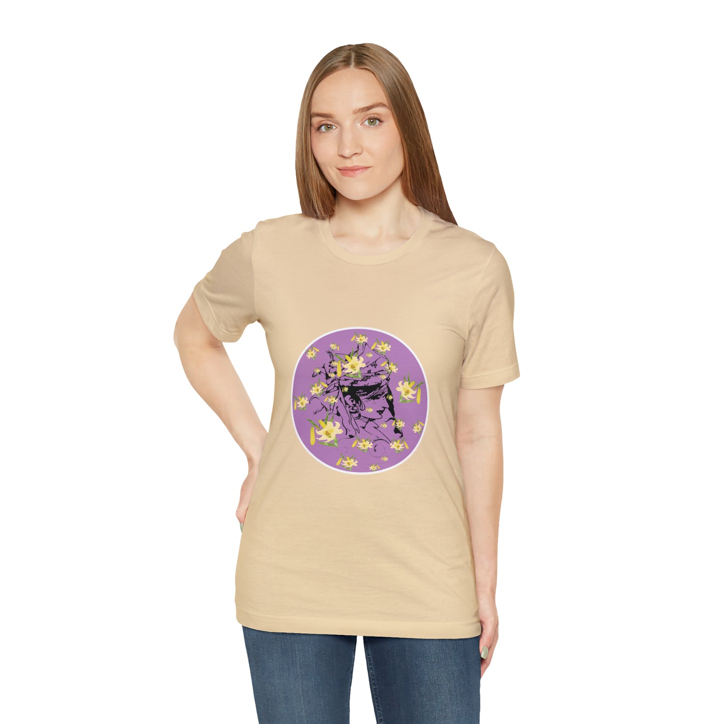 Purple Daffodil Woman Art Unisex Jersey Short Sleeve Tee