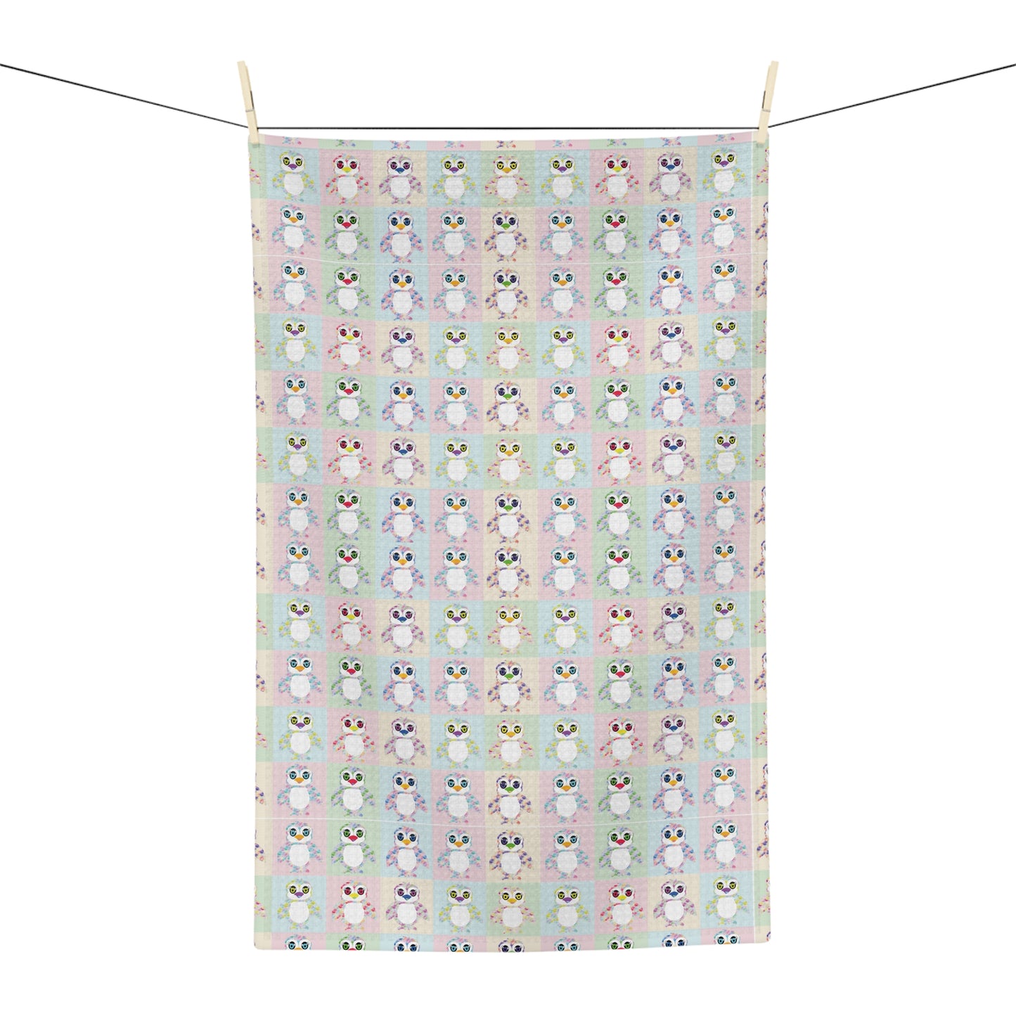 The Penguinies Pop Art Pattern Soft Tea Towel