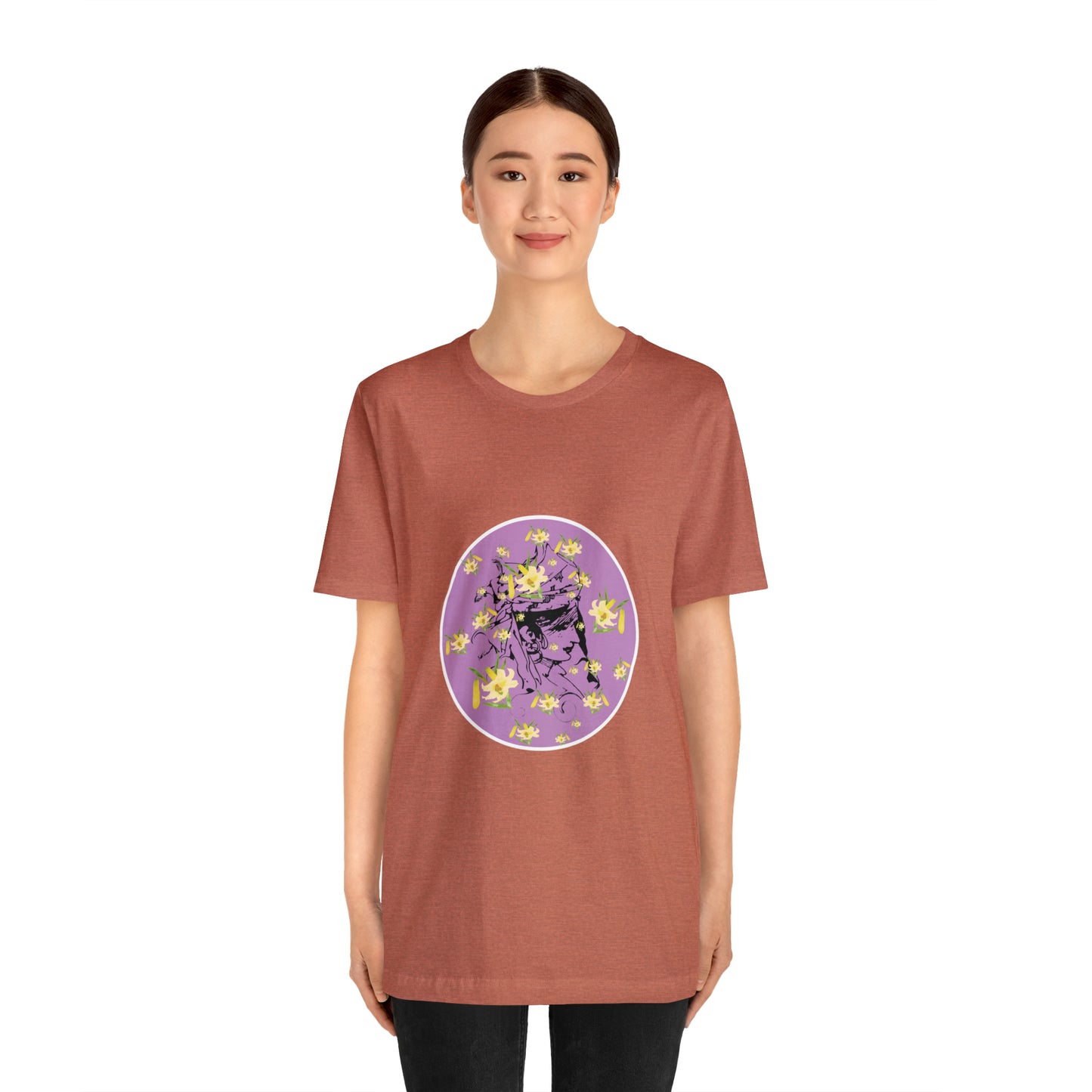 Purple Daffodil Woman Art Unisex Jersey Short Sleeve Tee