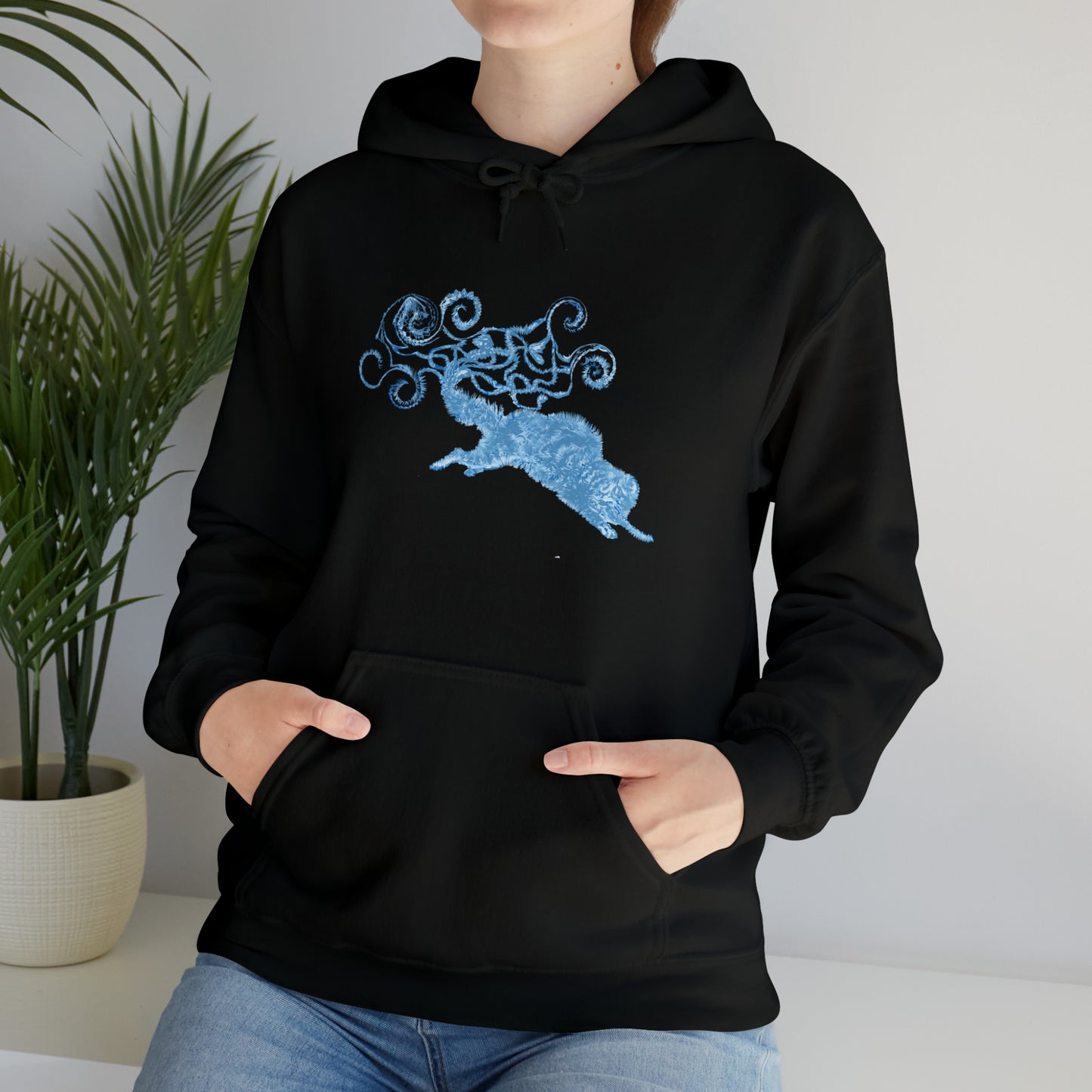 Blue Cat's Tail Art Unisex Heavy Blend™ Hooded Sweatshirt