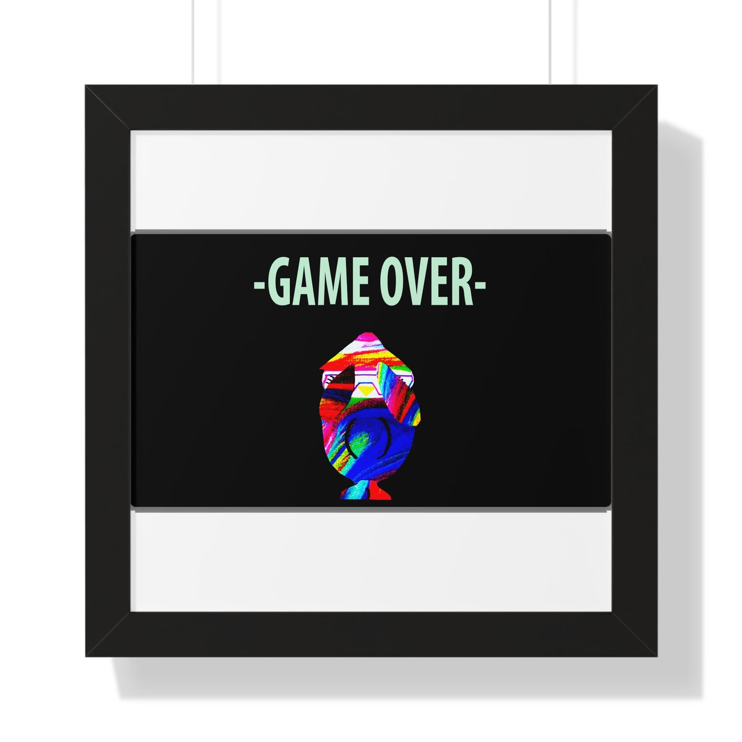 The Penguinies Original - Retro Game Over First Game App Framed Vertical Poster