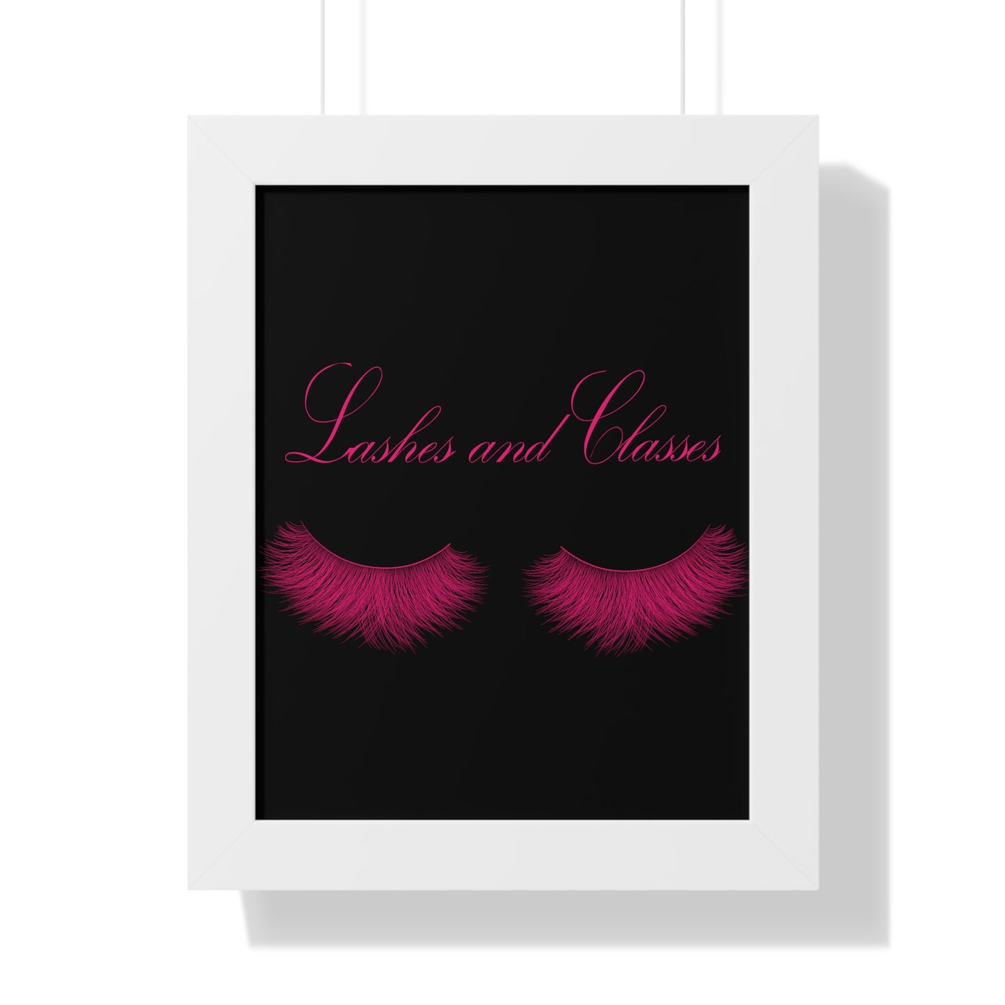 Lashes & Classes Pink and Black Framed Vertical Poster