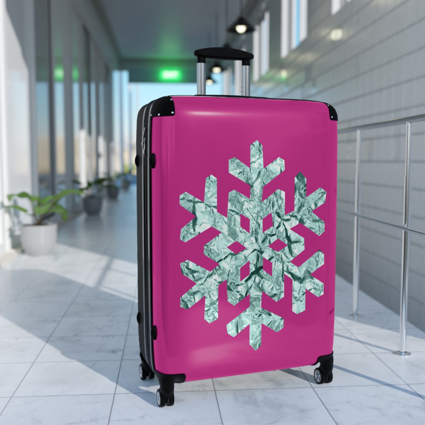 Snowflake Pink Suitcase