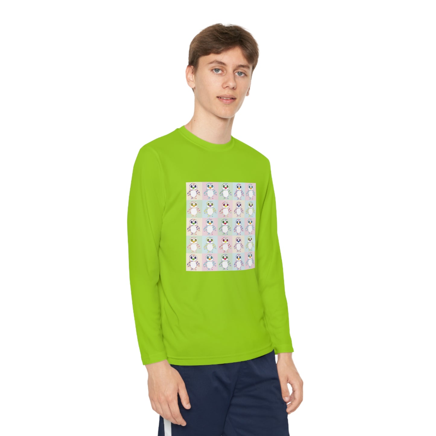 The Penguinies Pop Art Youth Long Sleeve Competitor Tee