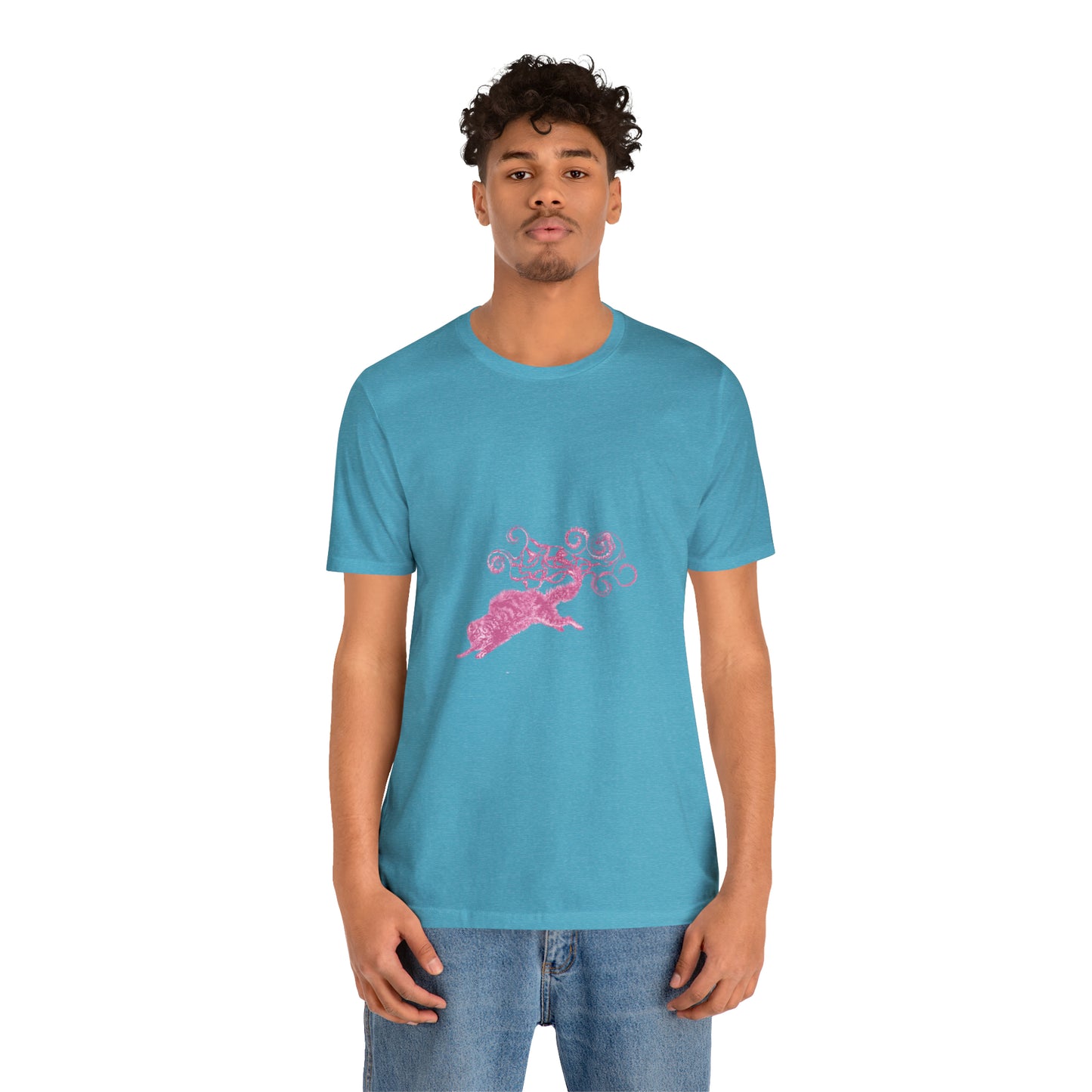 Pink Cat's Tail Art Unisex Jersey Short Sleeve Tee