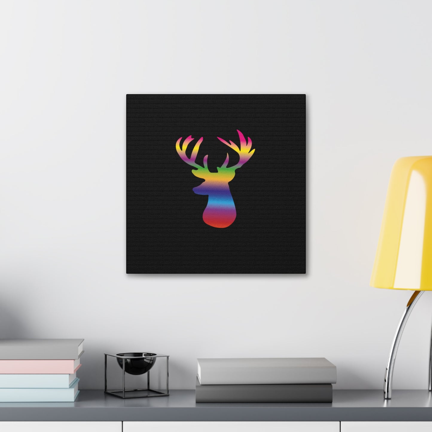 Rainbow Stag Head Canvas Gallery Wraps