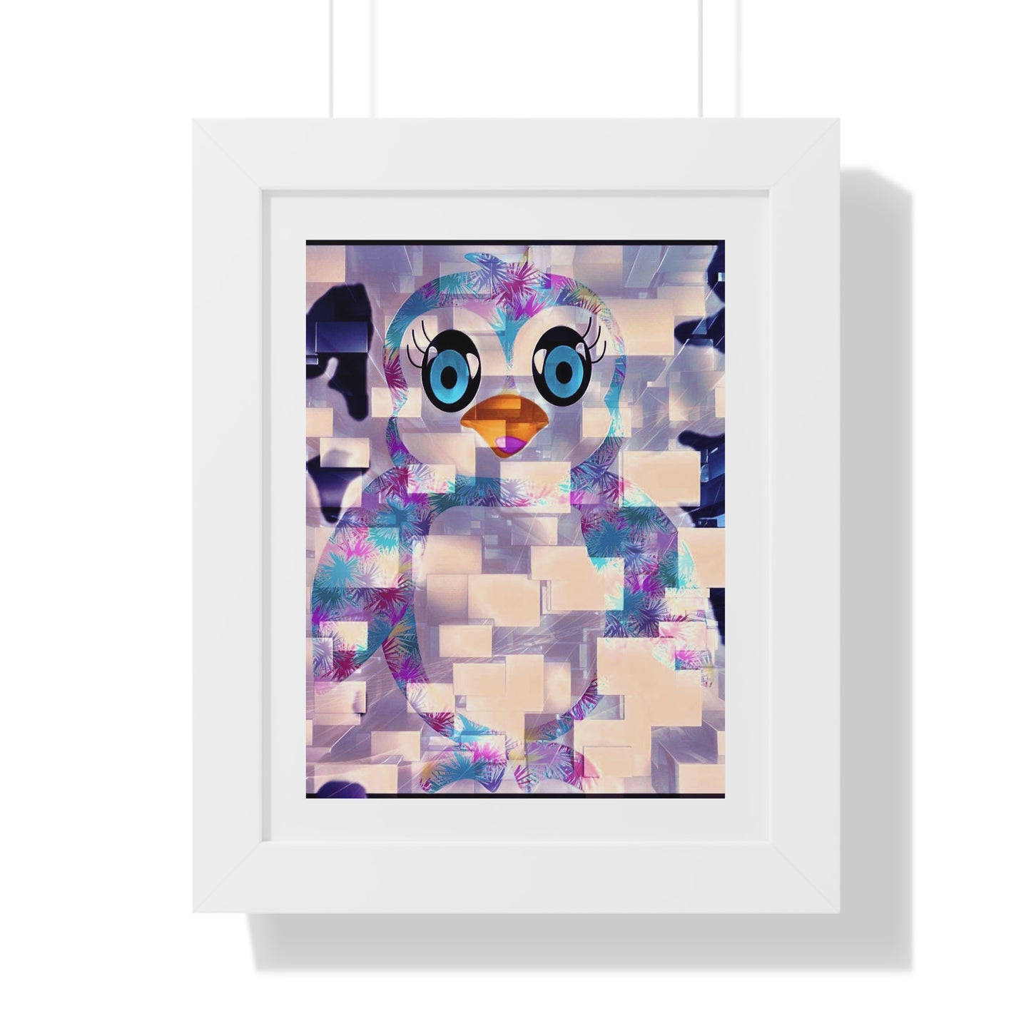 Penguinies Block Art Framed Vertical Poster