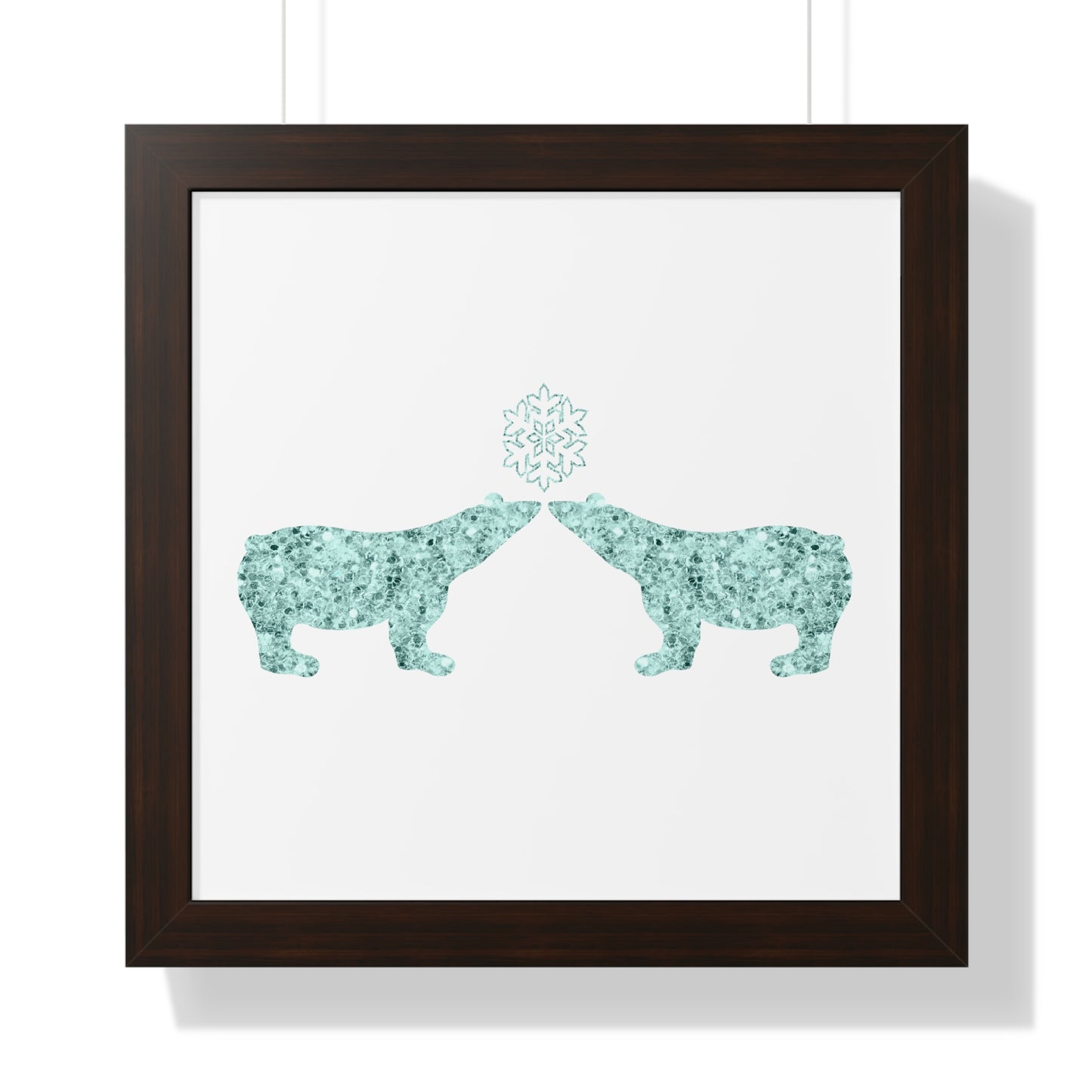 Two Polar Bear Blue Gem Art Framed Vertical Poster