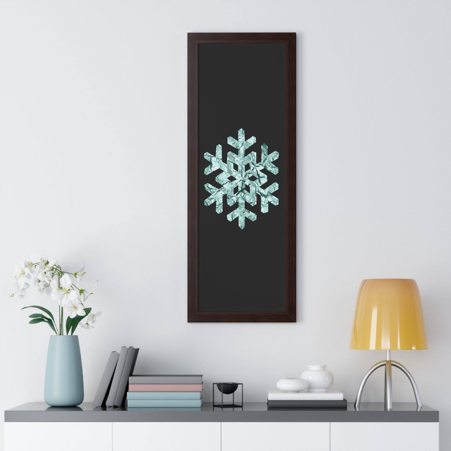 Snowflake Foil Art Framed Vertical Poster