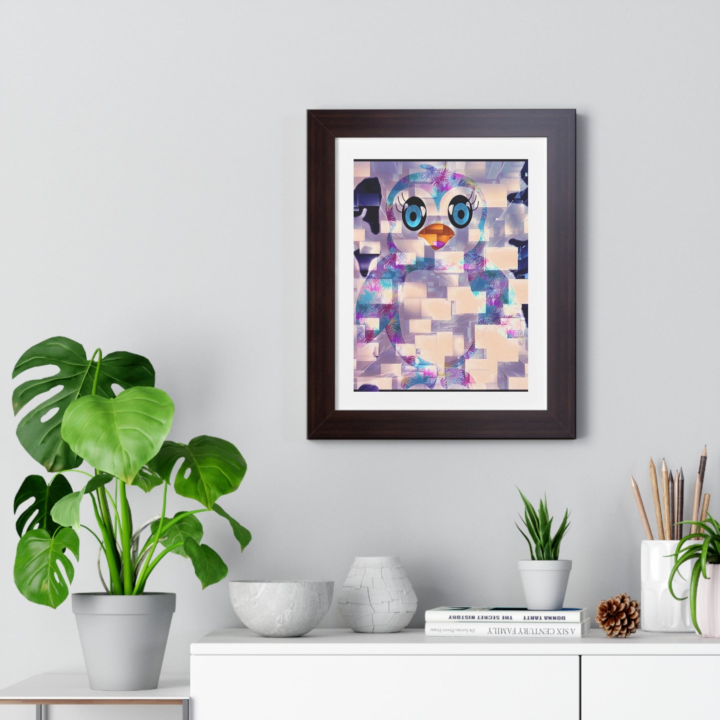 Penguinies Block Art Framed Vertical Poster