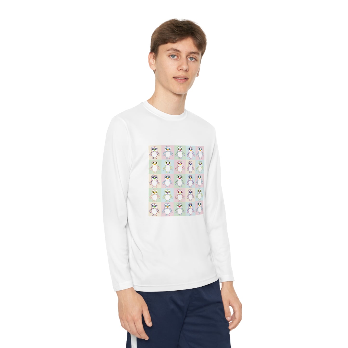 The Penguinies Pop Art Youth Long Sleeve Competitor Tee