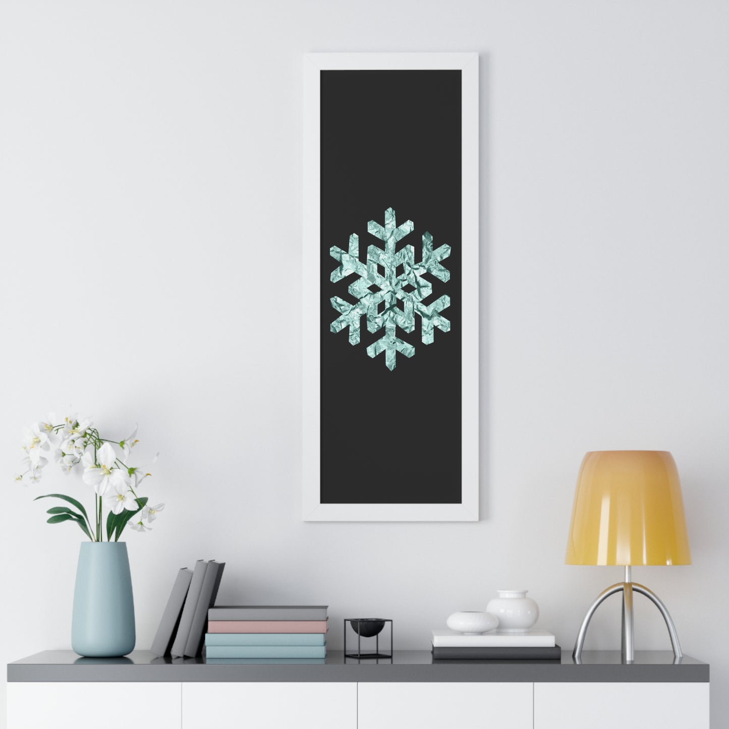 Snowflake Foil Art Framed Vertical Poster