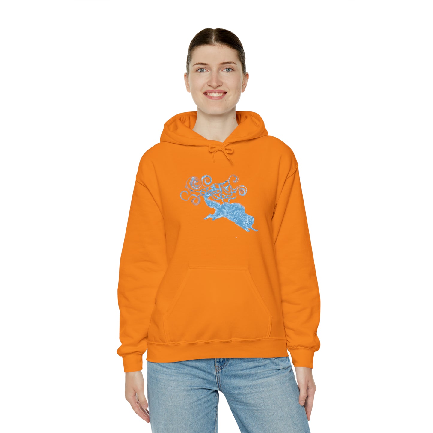 Blue Cat's Tail Art Unisex Heavy Blend™ Hooded Sweatshirt