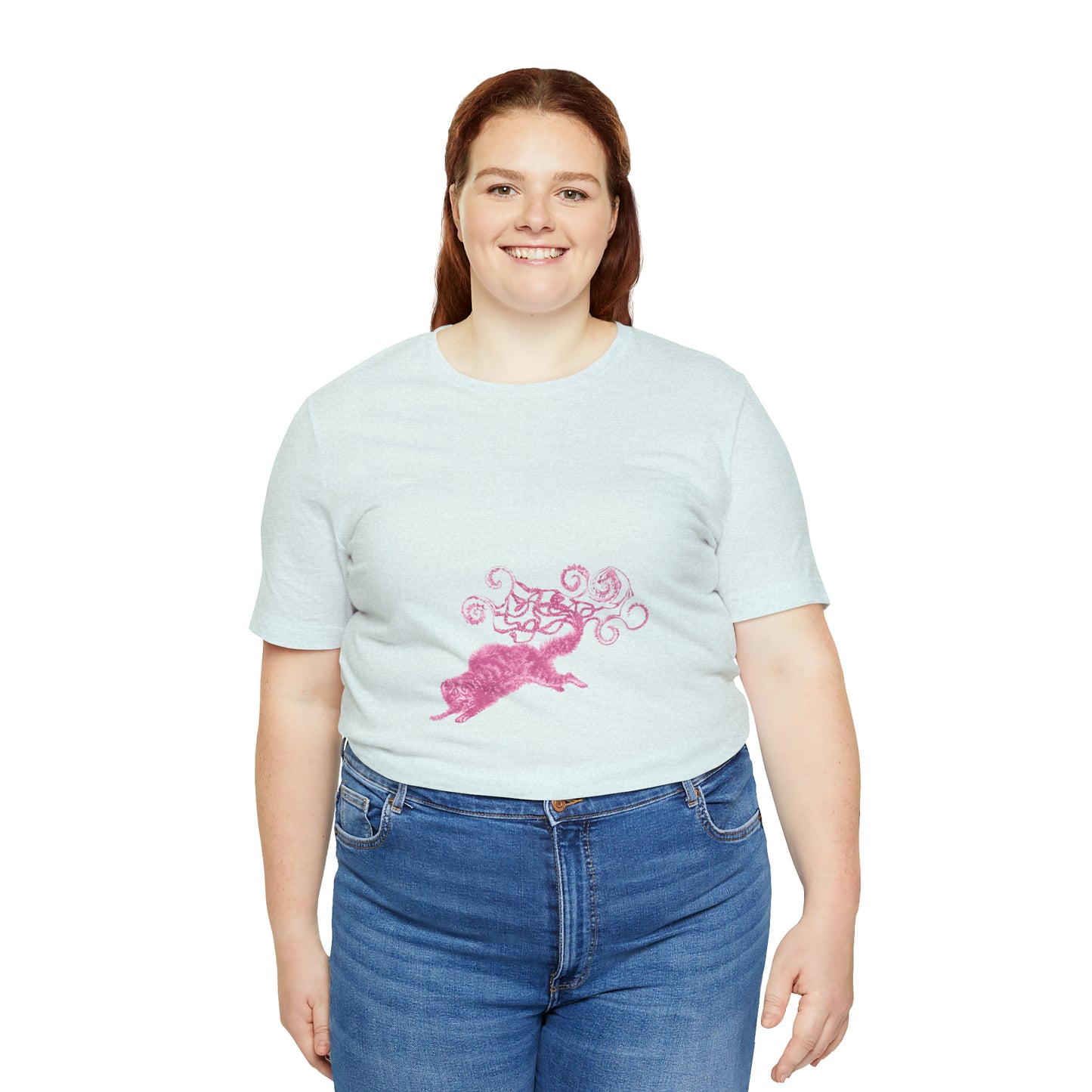 Pink Cat's Tail Art Unisex Jersey Short Sleeve Tee