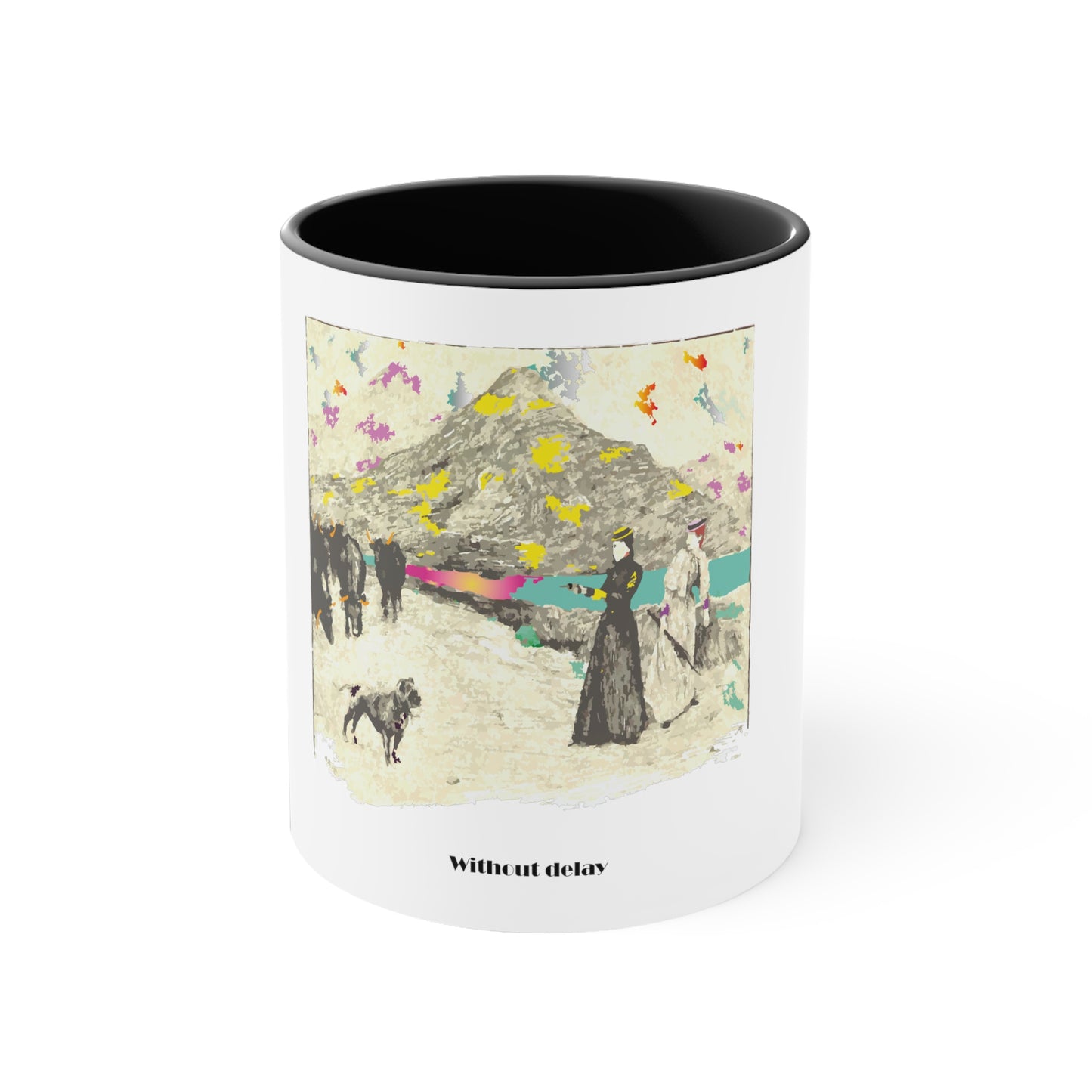 Without Delay Art Accent Coffee Mug, 11oz