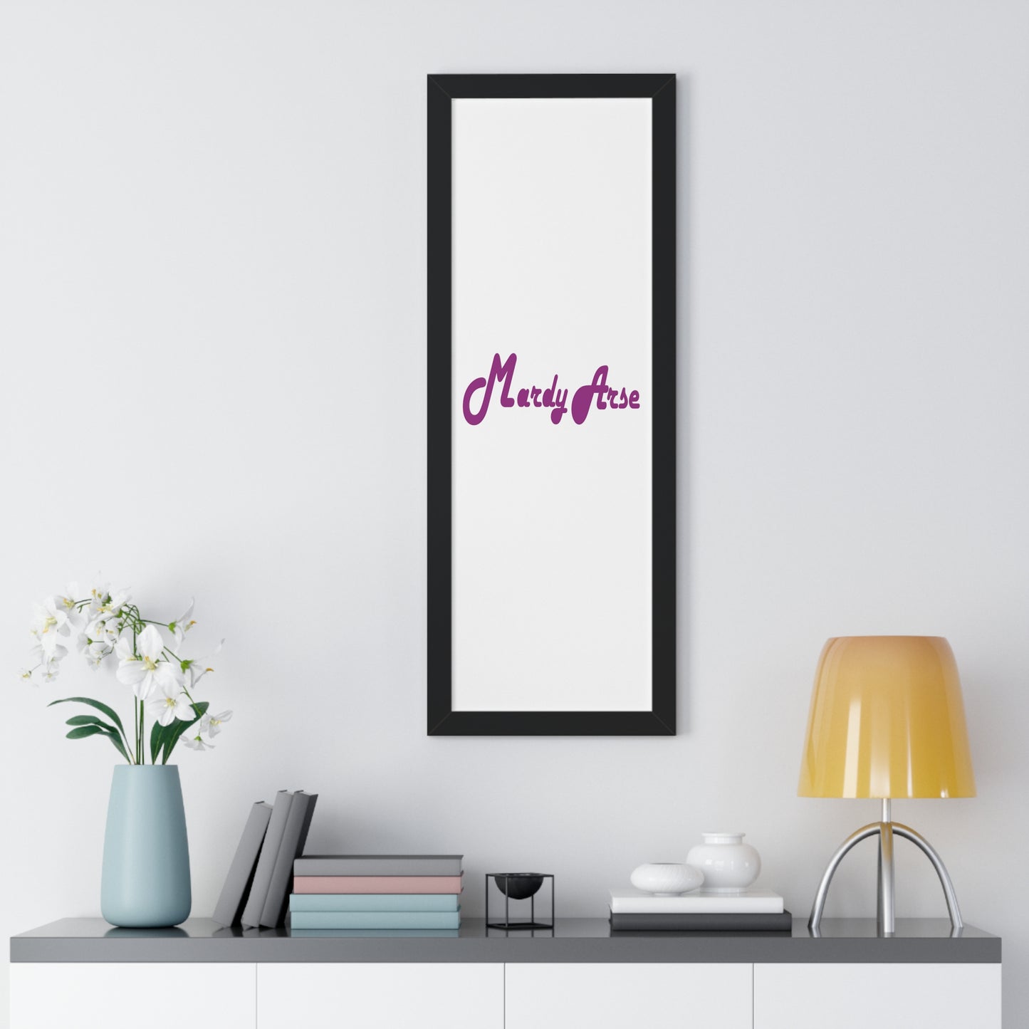 Mardy Arse, Sheffield Dialect Purple Typography Framed Vertical Poster