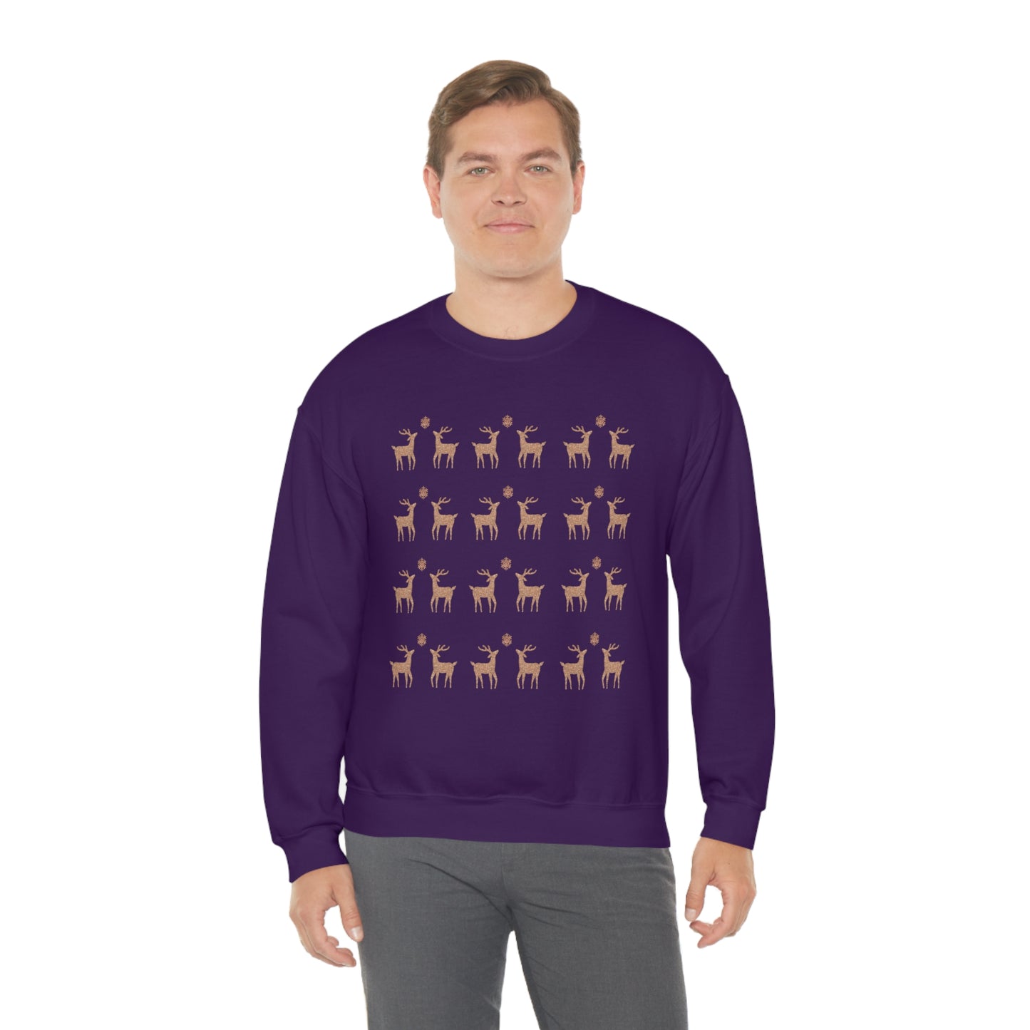 Golden Stag Pattern Unisex Heavy Blend™ Crewneck Sweatshirt