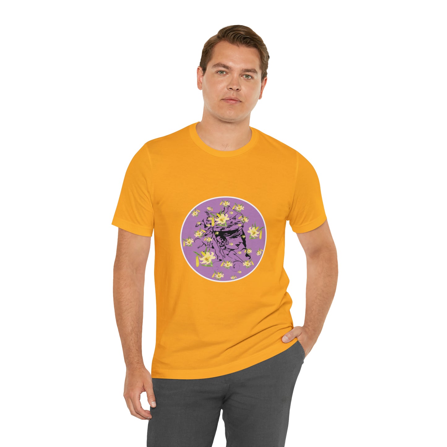 Purple Daffodil Woman Art Unisex Jersey Short Sleeve Tee