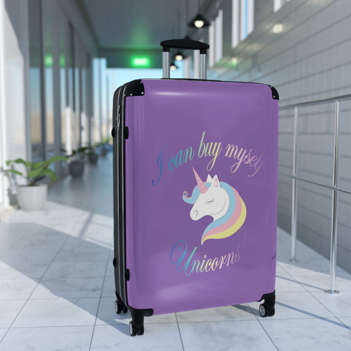 I Can Buy Myself Unicorns! Purple Suitcase