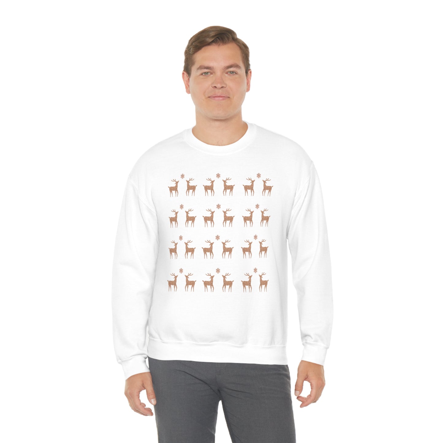 Golden Stag Pattern Unisex Heavy Blend™ Crewneck Sweatshirt