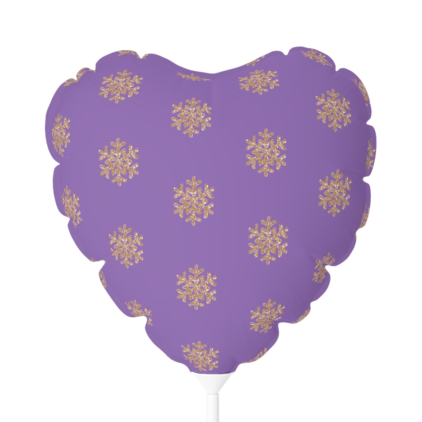 Rose Gold Glitter Snowflake, Purple Balloon (Round and Heart-shaped), 11"