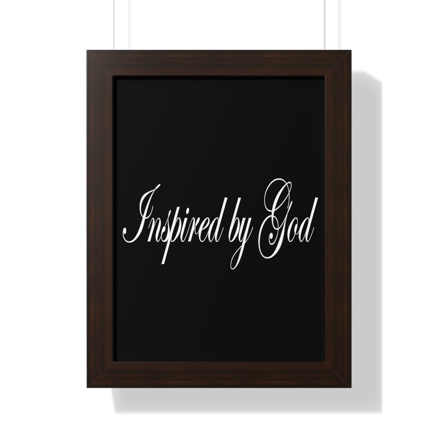 Inspired by God Typography Quote Framed Vertical Poster