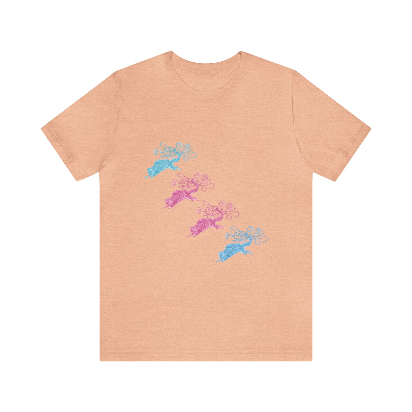 Pink & Blue Cat's Tail's Art Unisex Jersey Short Sleeve Tee