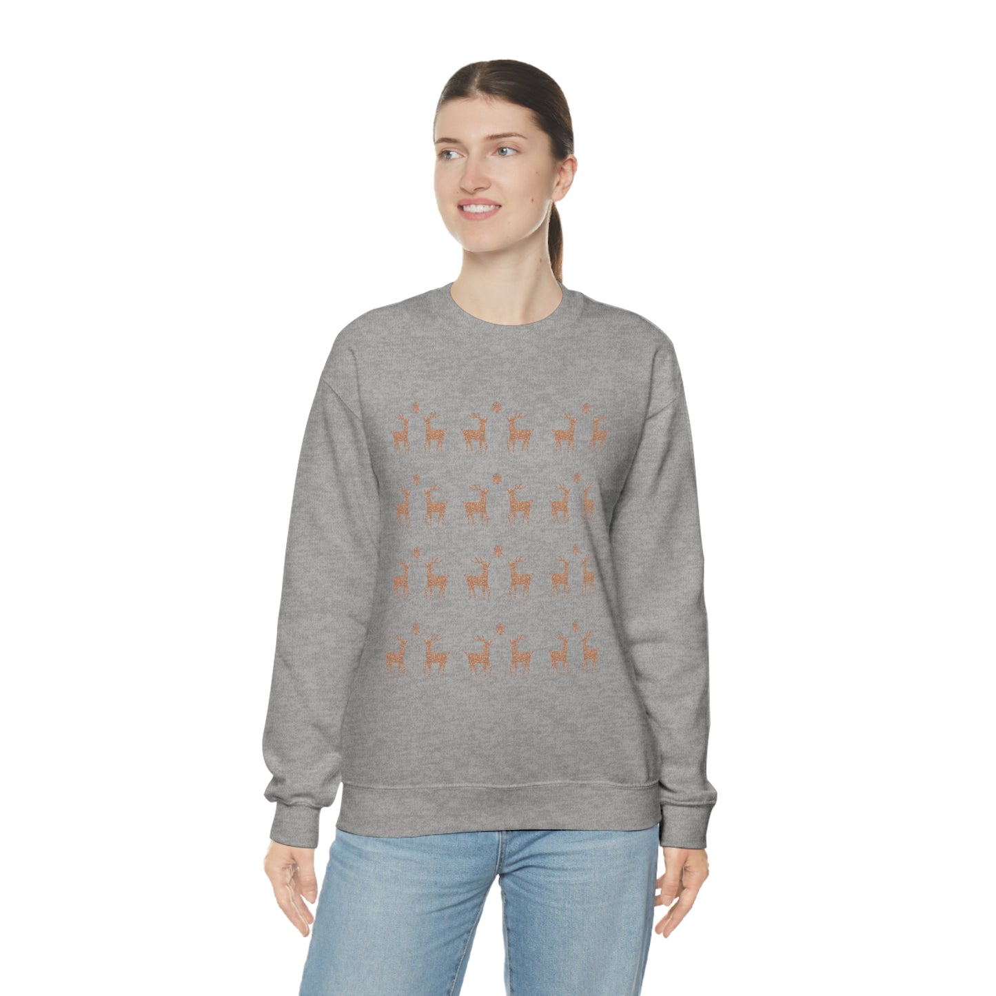 Golden Stag Pattern Unisex Heavy Blend™ Crewneck Sweatshirt