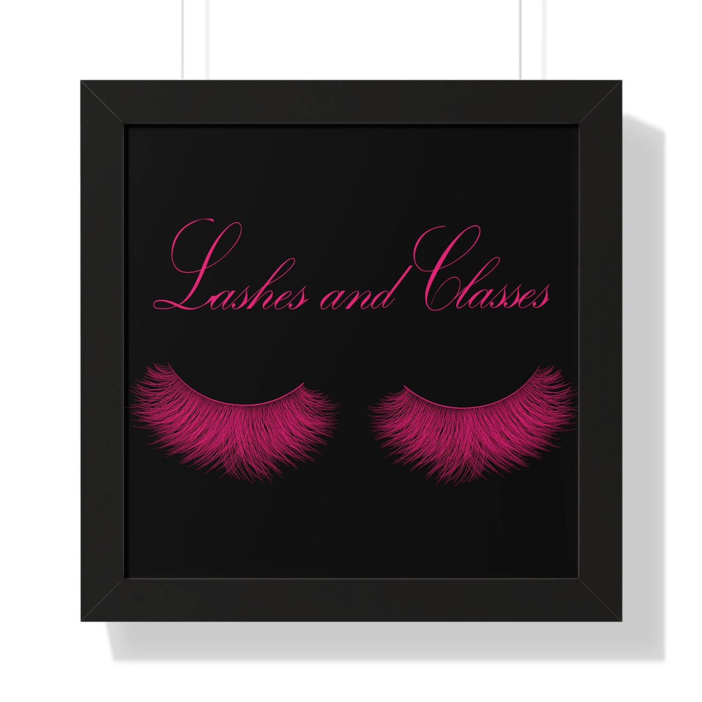 Lashes & Classes Pink and Black Framed Vertical Poster