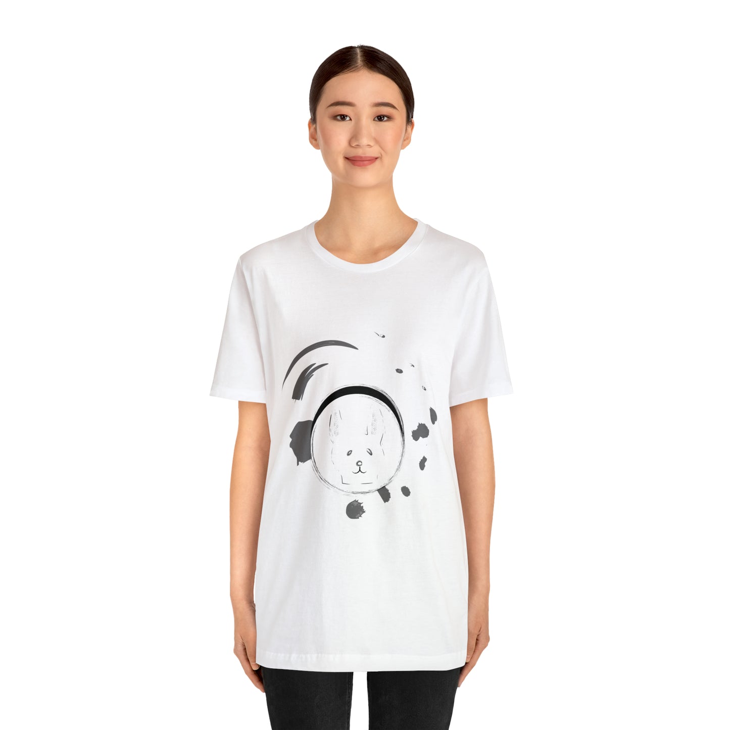 Rabbit Ink Black & White Art Unisex Jersey Short Sleeve Tee