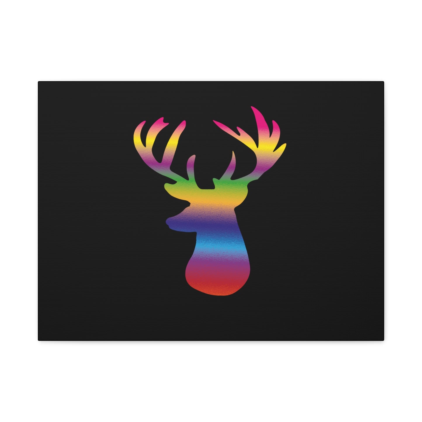 Rainbow Stag Head Canvas Gallery Wraps