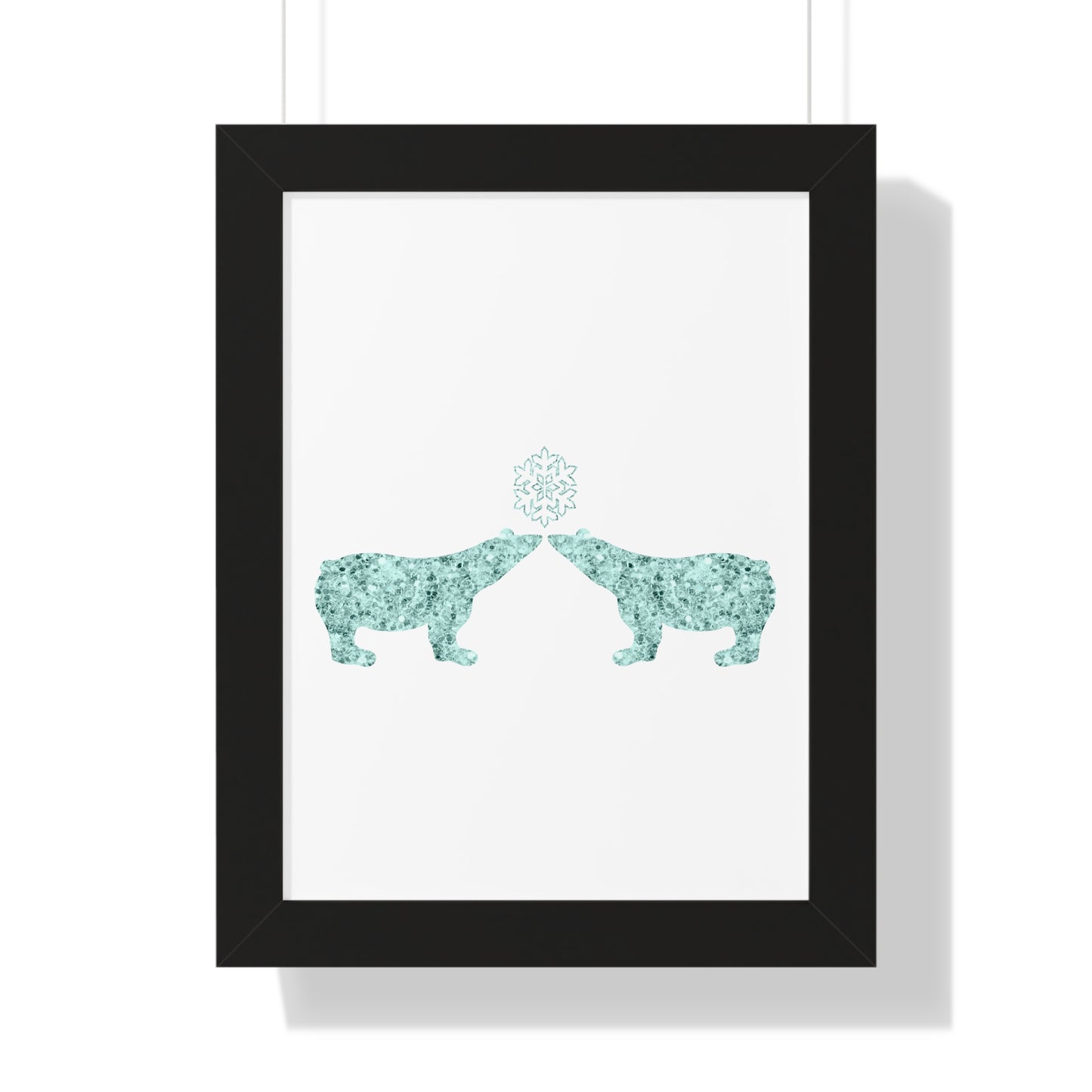 Two Polar Bear Blue Gem Art Framed Vertical Poster