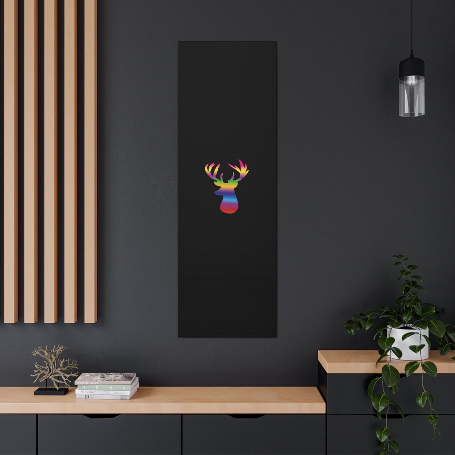 Rainbow Stag Head Canvas Gallery Wraps