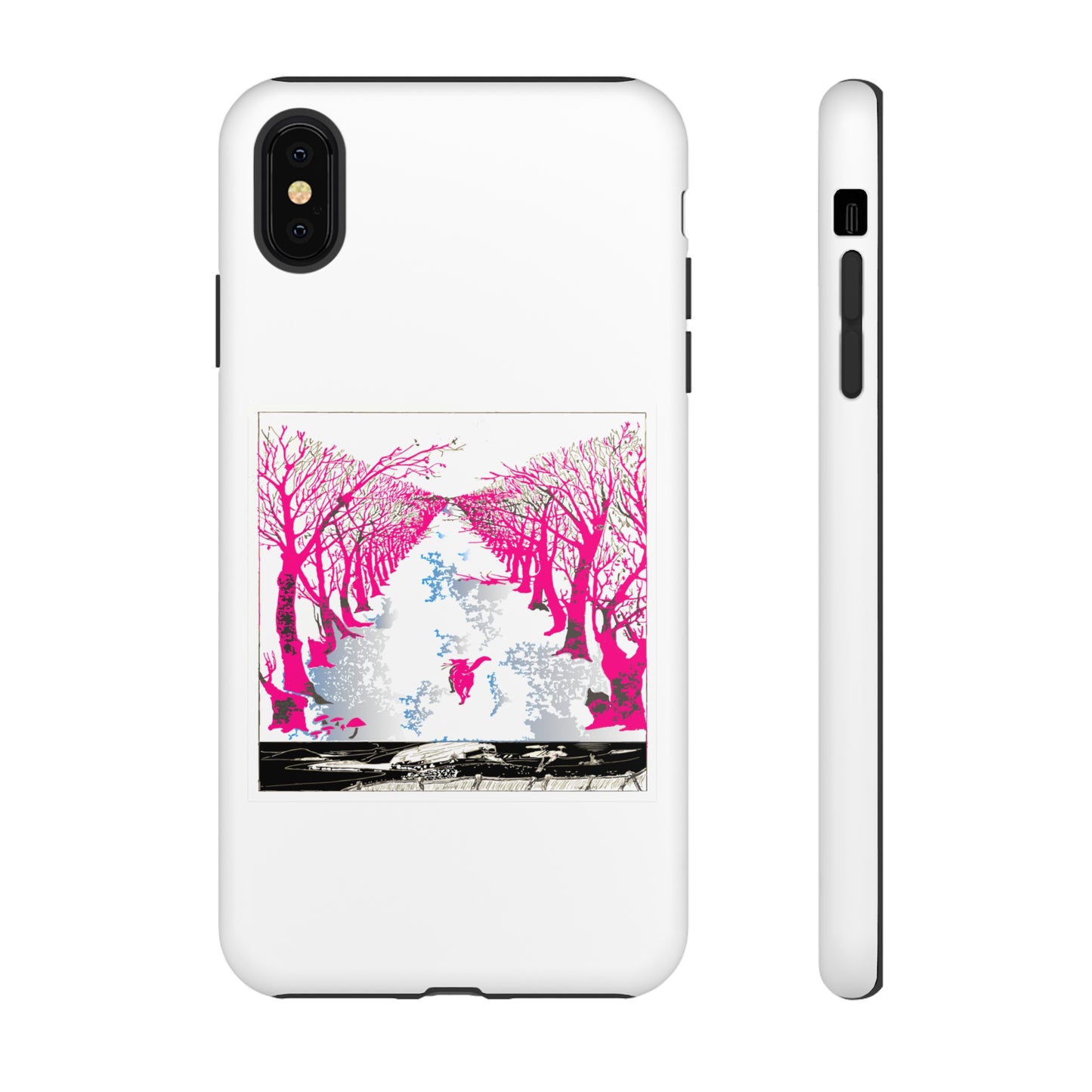 Pink Cat in the Woods Art Tough Cases