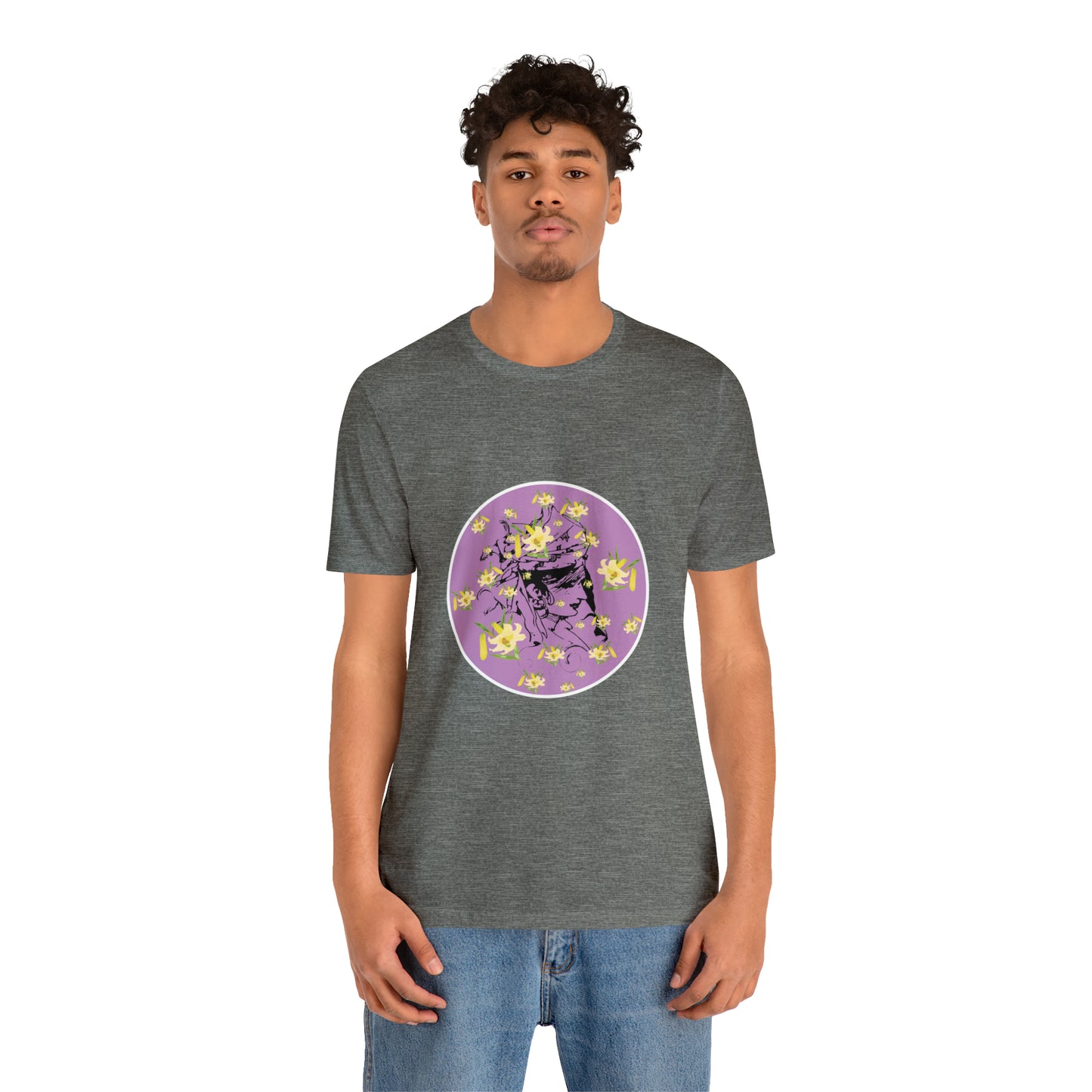 Purple Daffodil Woman Art Unisex Jersey Short Sleeve Tee