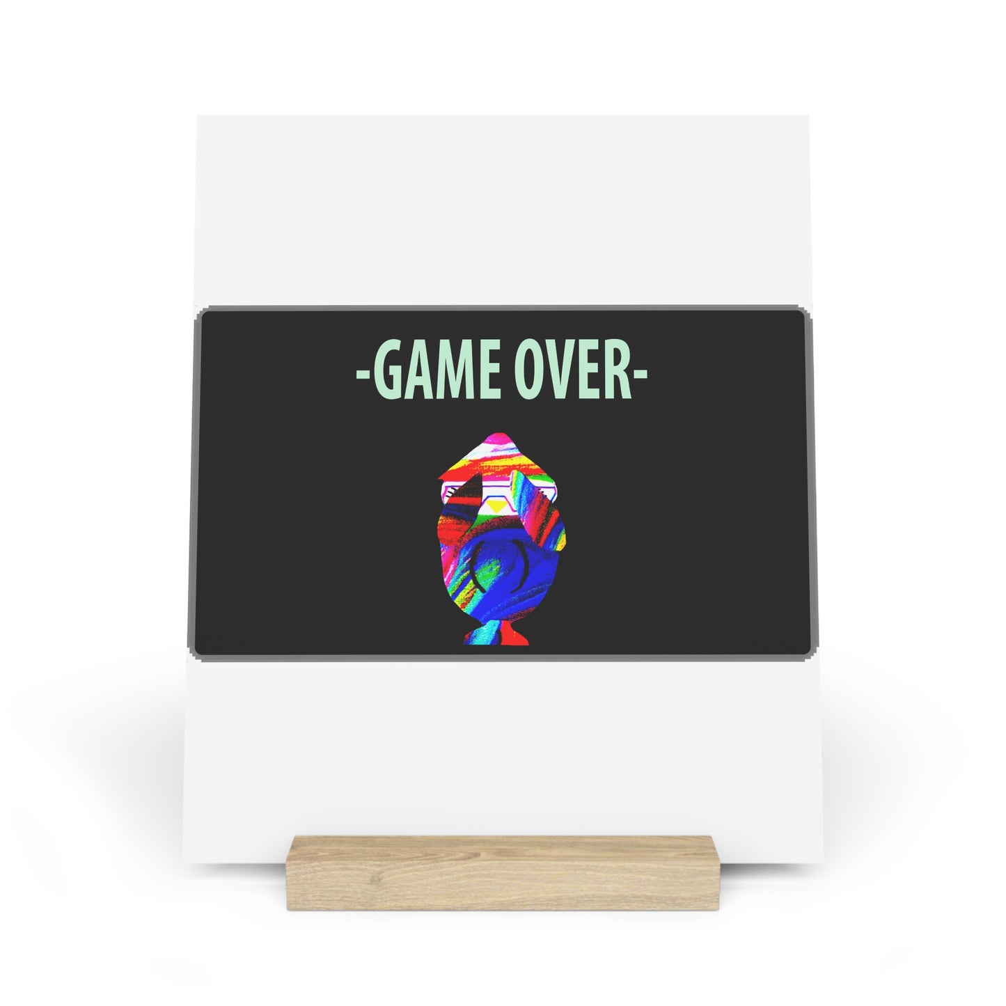 The Penguinies Retro Game Over Art Scene Gallery Board with Stand