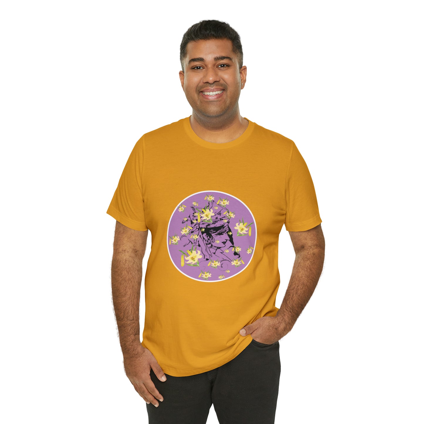 Purple Daffodil Woman Art Unisex Jersey Short Sleeve Tee