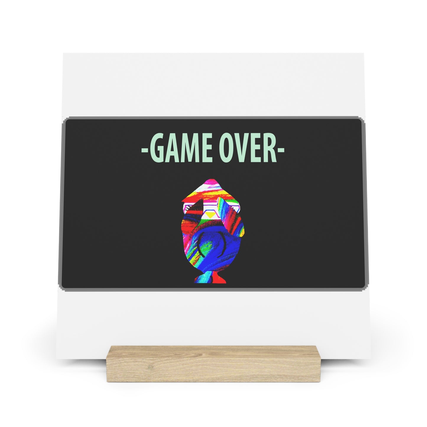 The Penguinies Retro Game Over Art Scene Gallery Board with Stand