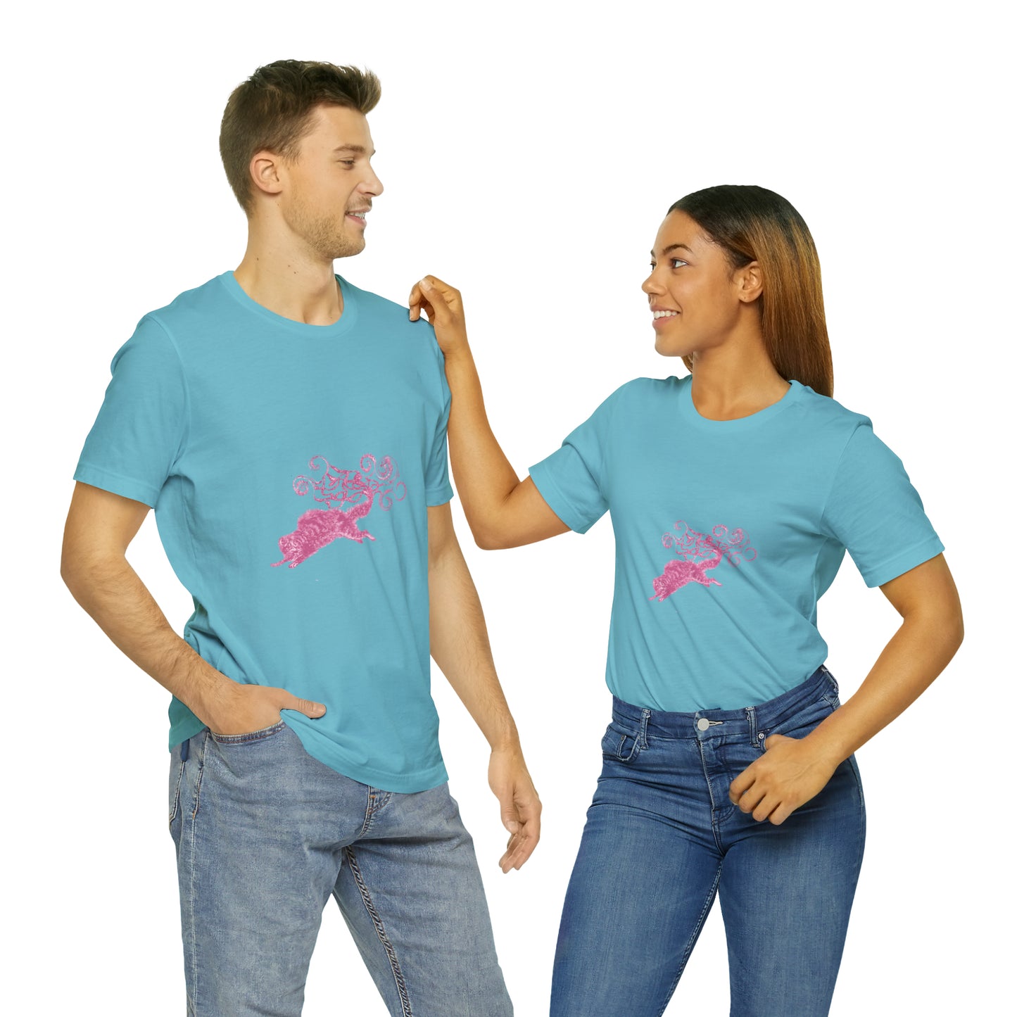 Pink Cat's Tail Art Unisex Jersey Short Sleeve Tee