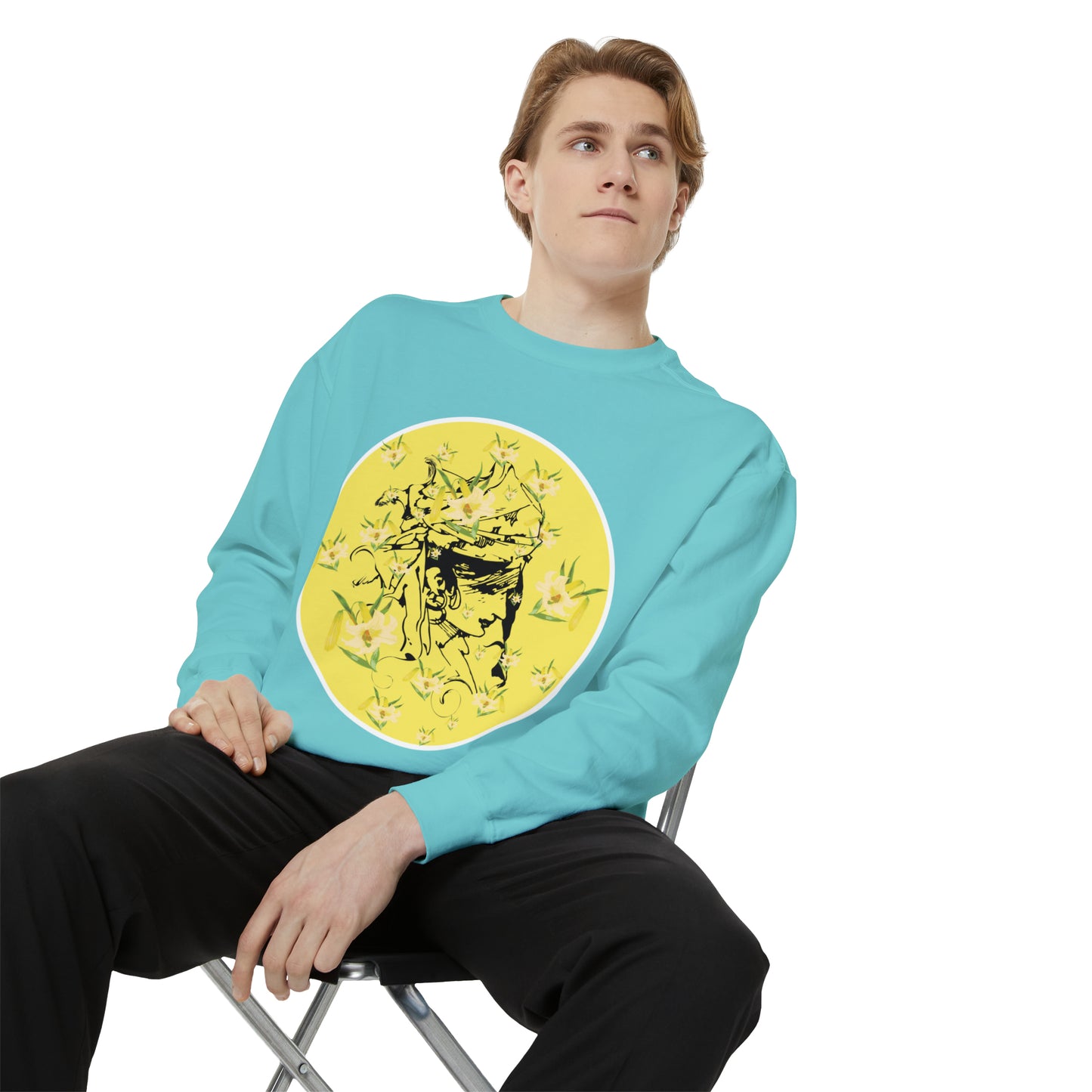 Daffodil Woman Art Unisex Garment-Dyed Sweatshirt