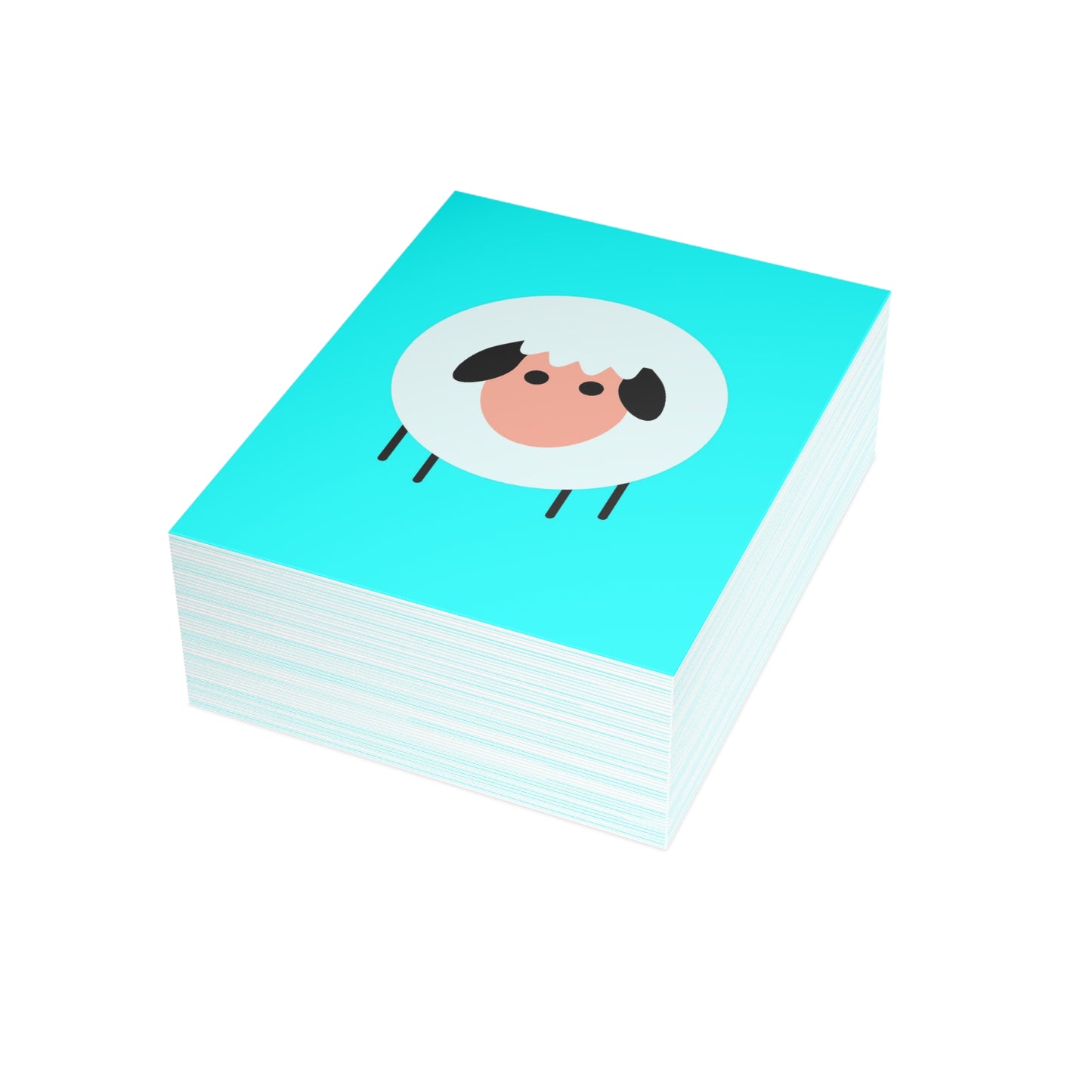 Sheep Blue Background Greeting Cards (1, 10, 30, and 50pcs)