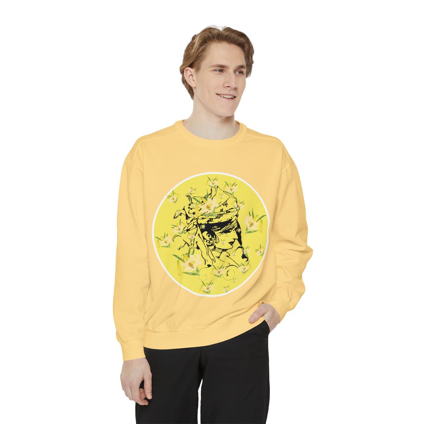 Daffodil Woman Art Unisex Garment-Dyed Sweatshirt